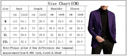 Men's Jacket Thin New Smart Casual Suit Suede Slim Jacket with Lining Single Breasted Coat European Size M-XXL
