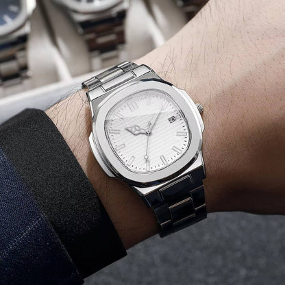 Luxury Square Men Business Watches Calendar Mens Quartz Watch Clock Gift Reloj Hombre?Without Box?