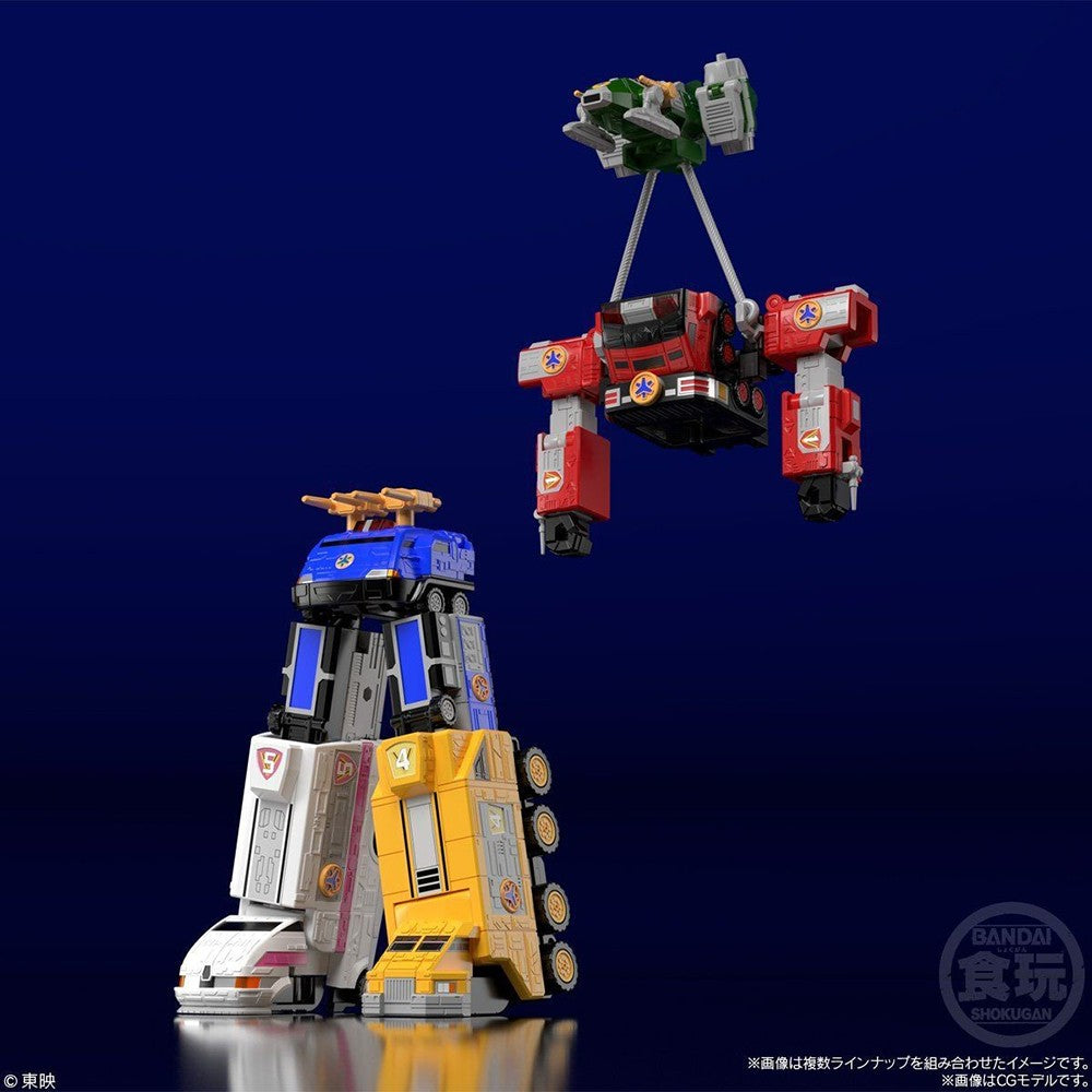 Em Estoque Bandai Original Smp Super Mini-Pla Gogofive Power Rangers Lightspeed Rescue Victory Robo Lightspeed Megazord para Montar