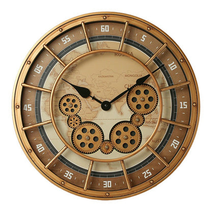 Round Gear Wall Clock Handicraft Clock Wall Wholesale Retro Light Luxury Custom Clock Watch