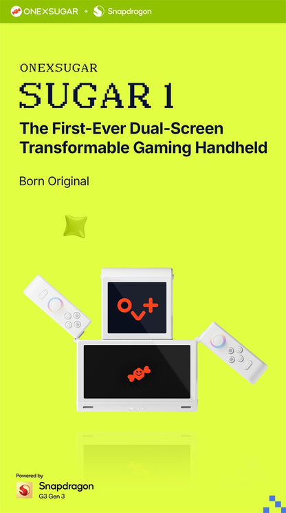 OneXugar SUGAR 1 Foldable Dual OLED Handheld Game Console Android 14 Snapdragon G3 Gen3 16GB 512GB Portable Gaming Handheld