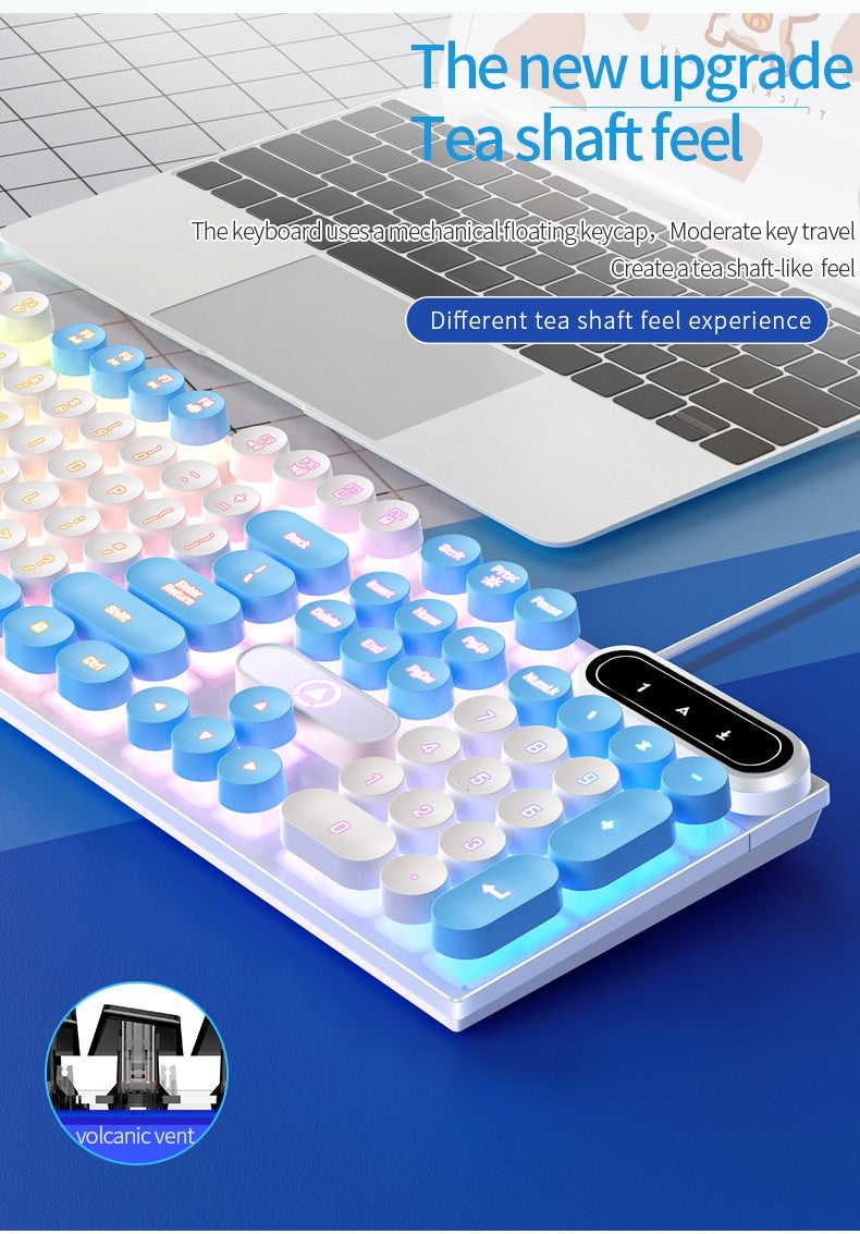 Teclado USB com Fio para Escritório, Digitação Silenciosa, Design Ergonômico para Casa/Negócios/Computador de Mesa, Compatível com PC/Notebook