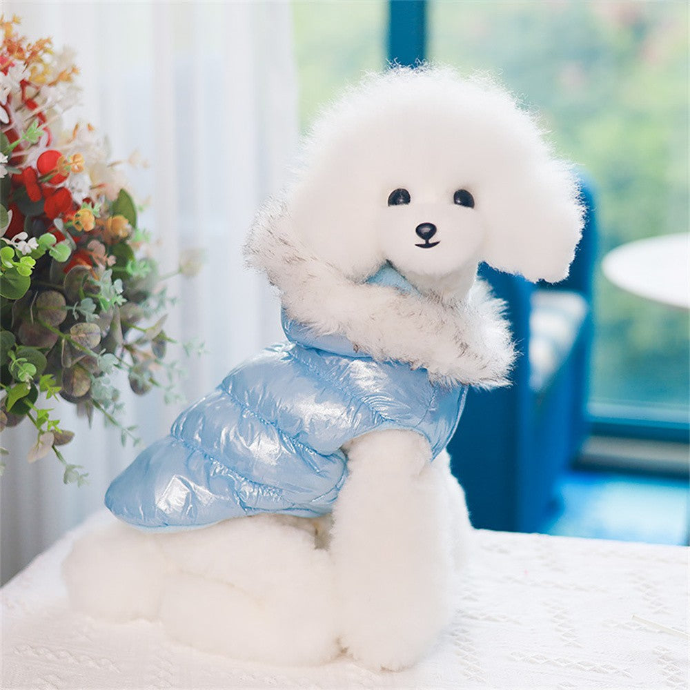 Jaqueta de Inverno para Cães Casaco de Estimação Quente de Lã para Cães Pequenos Yorkshire Shih Tzu Gola de Pelo Luxuosa Roupinhas para Filhotes