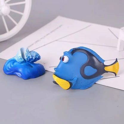 6 unidades/conjunto Disney Procurando Nemo Dory Peixe-Palhaço PVC Bonecos de Ação Brinquedos Modelo Estatueta Coleção de Bonecas Enfeite Bonecas Presentes de Natal para Crianças