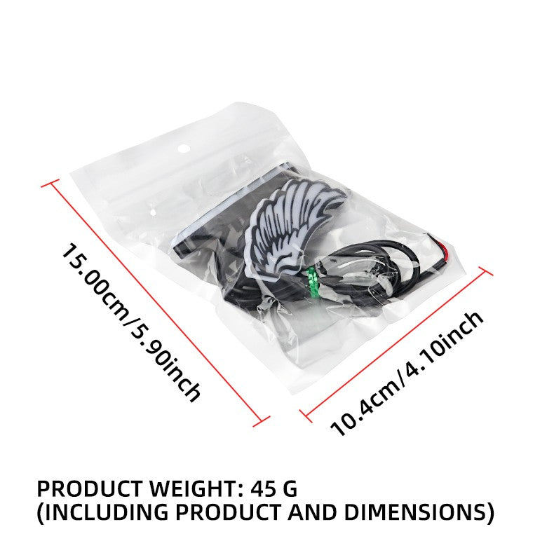 Luz LED de Moto em Formato de Asa Olhos de Águia Luz Traseira Decorativa Luz Criativa Pisca-Pisca Indicador de Seta