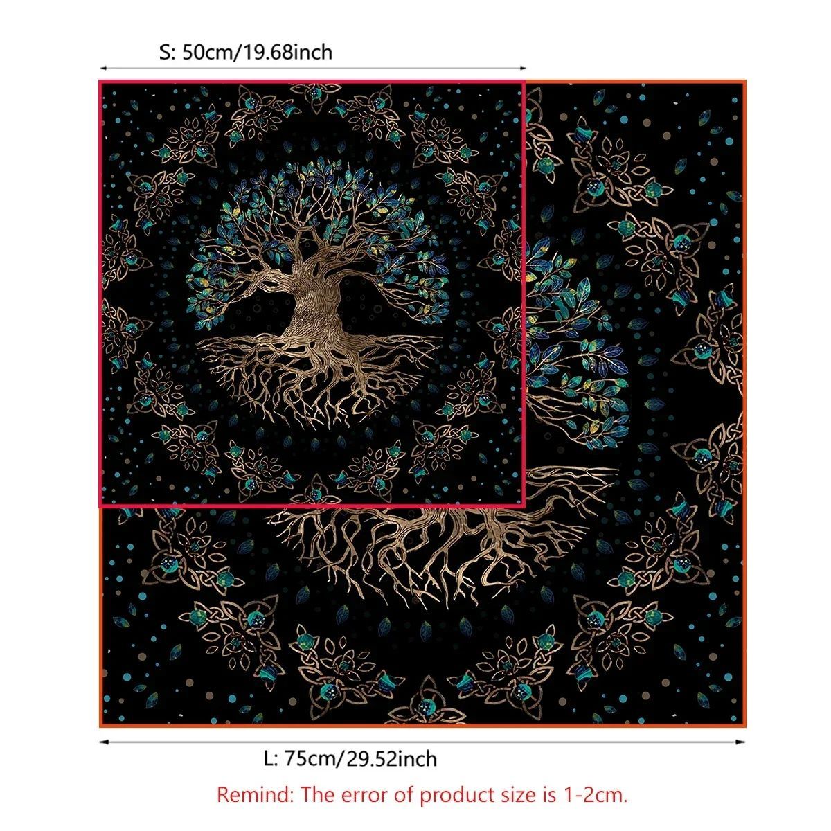 Tree Of Life Tarot Tablecloth Altar Cloth Pagan Spiritual Pendulum Witchcraft Astrology Oracle Card Pads Room Home Decor