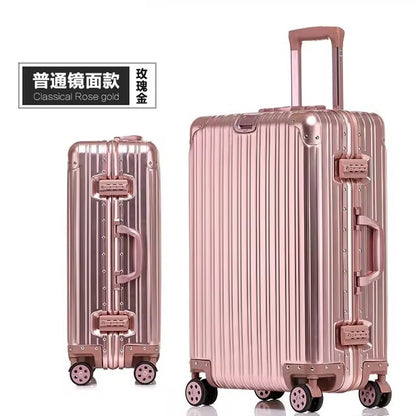 Mala de viagem giratória de alta qualidade 100% liga de alumínio-magnésio, tamanhos 20/24/26/29, marca Travel Suitcase