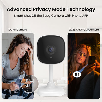 1080P Hd Wifi Ip Camera Indoor Night Vision Ai Detection Surveillance Cube Cameras for Pet Baby Monitor with Alexa & Google Home