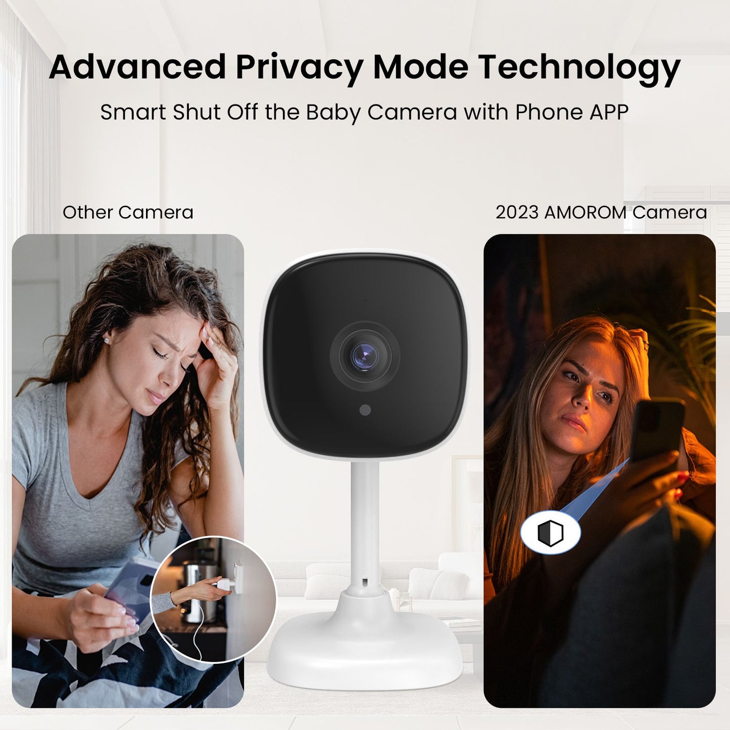 1080P Hd Wifi Ip Camera Indoor Night Vision Ai Detection Surveillance Cube Cameras for Pet Baby Monitor with Alexa & Google Home