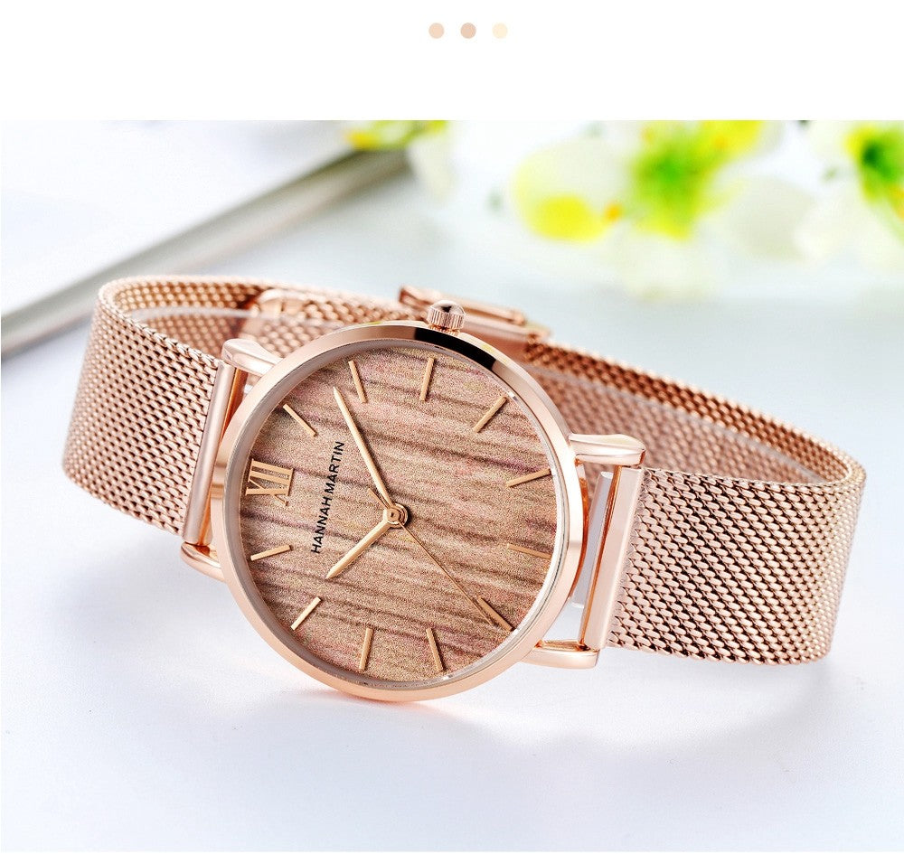 HANNAH MARTIN Brand Quality Stainless Steel Japan Quartz Movement Waterproof Women 36mm Full Rose Gold Ladies Dropshipping Watch
