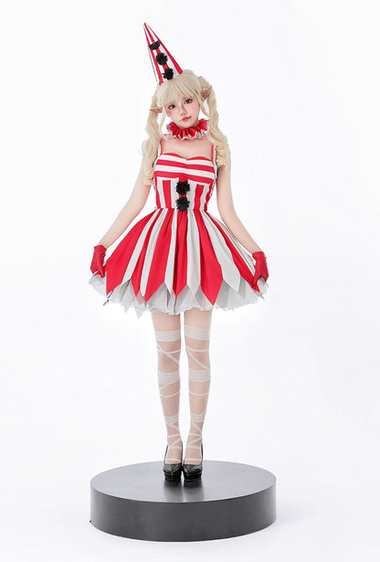 Halloween Cosplay Dress Red Horror Circus Soul Return Doll Costume Gothic Spooky Ladies Fancy Outfit for Party Role Play Dress