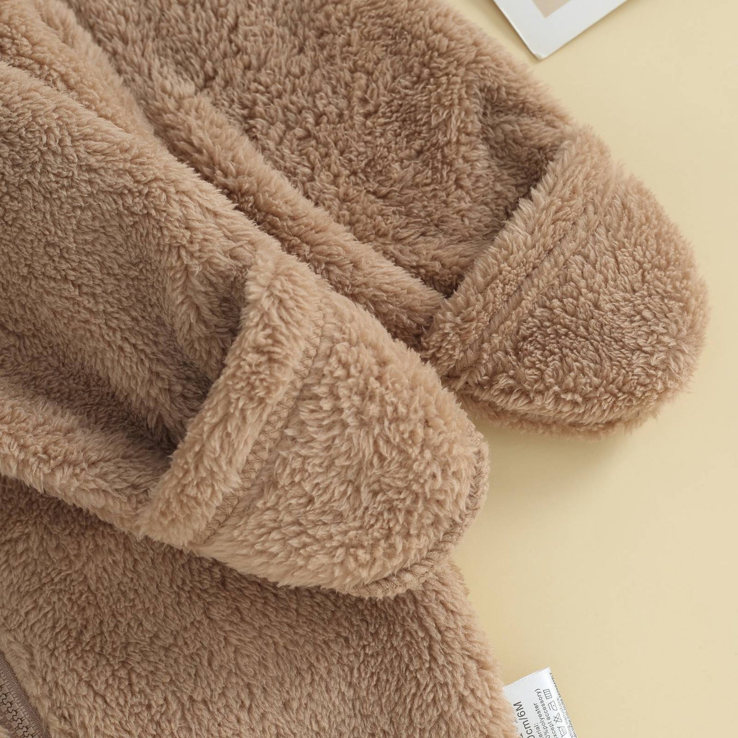 0-12M Baby Plush Warm Jumpsuits Boys Girls Long Sleeve Hooded Zipper Romper Newborn Infant Fall Winter Clothes