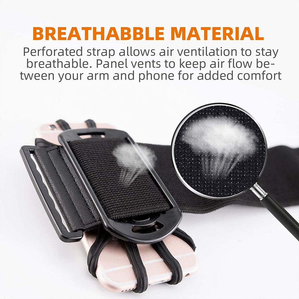 Running Wristband Phone Holder 360°Rotation Detachable Sports Armband with Key Holder for iPhone Samsung Xiaomi Huawei Phone