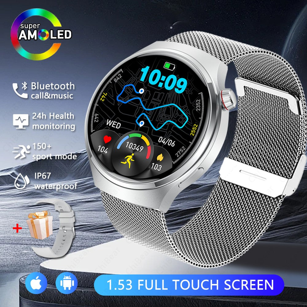 Smartwatch Esportivo Watch 4 Pro Masculino Tela AMOLED HD 360*360 Frequência Cardíaca Chamada Bluetooth IP68 À Prova D'água Música Novo SmartWatch 2025