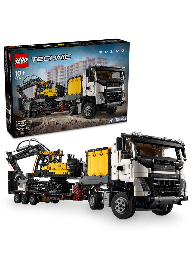 LEGO 42175 Série Grupo Mecânico Caminhão Volvo FMX e Escavadeira Green Power EC230 Brinquedo de Blocos de Montar