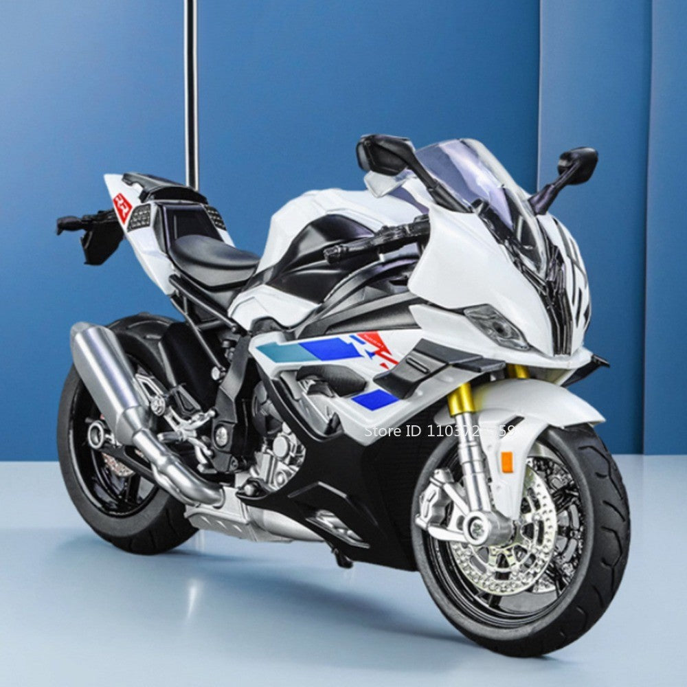 1:12 RRS1000 S1000RR Modelo de Brinquedo Motos de Liga Fundida Motocicletas Amortecimento Roda Dianteira Direcionável Pneus de Borracha Presente para Meninos