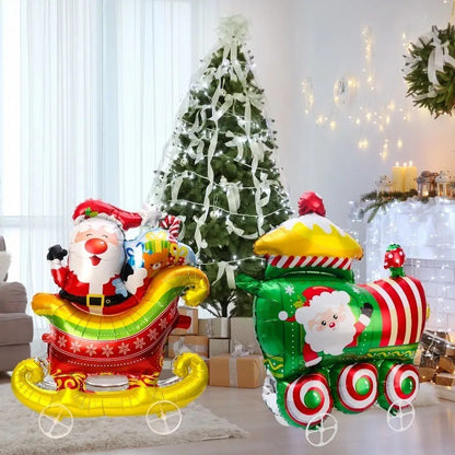 Large Christmas Standing Balloons Christmas Aluminum Film Balloon Santa Claus Snowman Balloon for New Year Xmas Party Home Decor