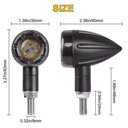 LED Motorcycle Bullet Taillight Motorcycle Turn Signal Brake Lamp Daytime Running Light Plastic Motorbike Refit Accessories