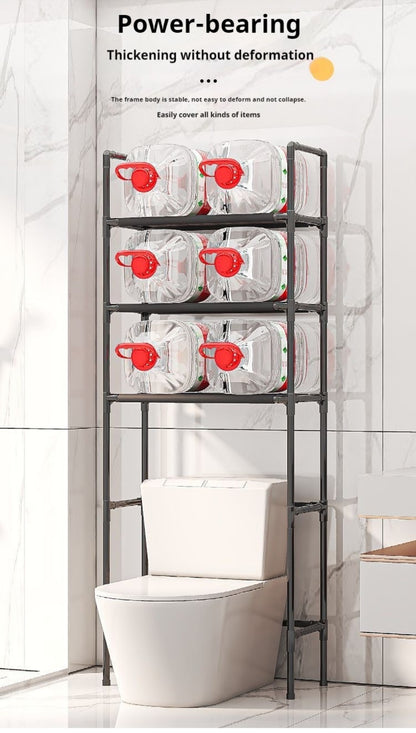 Rack de Armazenamento de Chão para Banheiro Aumenta o Espaço, Racks de Armazenamento de Vários Andares para Banheiro Sem Furos, Cesto de Lavanderia