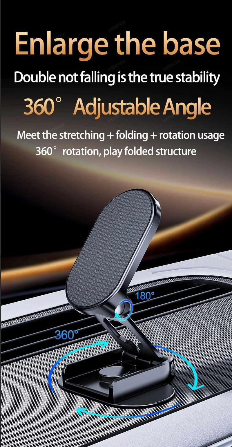 360° Rotation Magnetic Car Phone Holder Dashboard GPS Foldable Cell Phone Stand Mount For All Smartphones Universal Auto Bracket