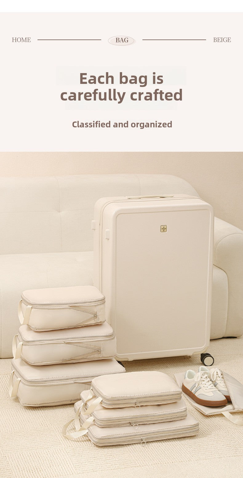 4Pcs/Set Travel Compression Packing Cubes Bag Portable Suitcase Clothes Organizers Waterproof Luggage Storage Cases Drawer Bags