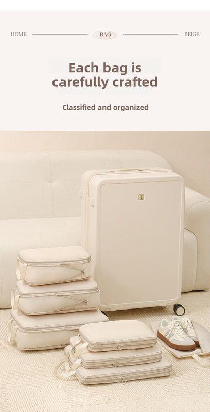 4Pcs/Set Travel Compression Packing Cubes Bag Portable Suitcase Clothes Organizers Waterproof Luggage Storage Cases Drawer Bags