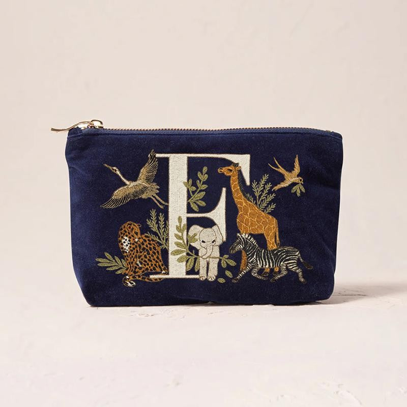 Fashionable Portable Makeup And Cosmetic Tool Storage Animal Pattern Printed Velvet Fabric Large Capacity Cosmetic Bag