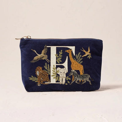 Fashionable Portable Makeup And Cosmetic Tool Storage Animal Pattern Printed Velvet Fabric Large Capacity Cosmetic Bag