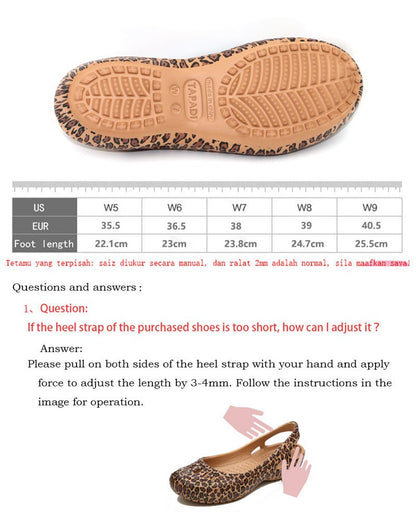 Ladies Leopard Platinar Sandals Beach Shoes EVA Soft Bottom Garden Shoes