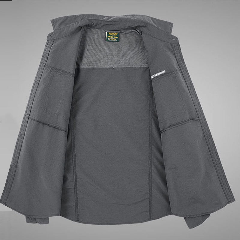 Spring Cargo Shirt For Men Long Sleeve Social Dress Shirt Top Casual Formal Shirt Blouses Oversized Tactical Shirt Man Clothes