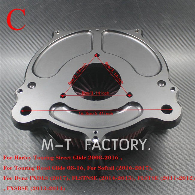Black Spike Air Cleaner Intake Filter For Harley Sportster XL 883 Dyna V-Rod Softail Fat Boy Touring Ultra FLHR FLHX FLSTNSE