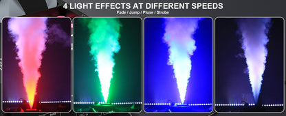 U'King 1500w Fog Machine RGB 3IN1 24LED Vertical Smoke Machine Stage Lighting  Spray Fogger For Halloween Wedding Disco Party