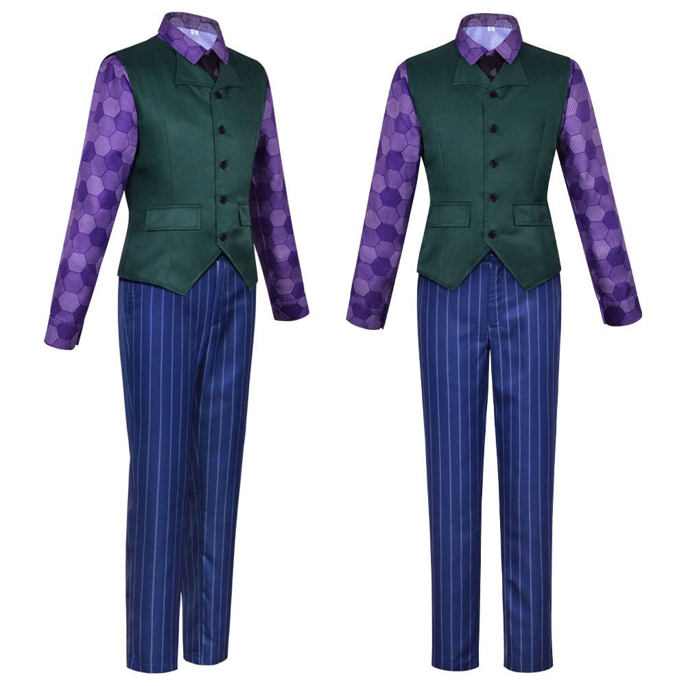 Men Clown Cosplay Costume Clown full set Coat Shirt Vest wig Tie Suit Outfits for Male Halloween Costumes