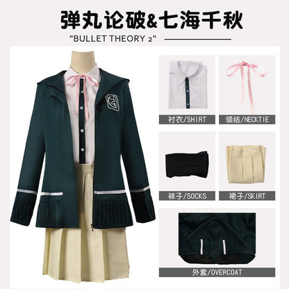 Uniforme de lycéens Anime recruté anronpa Nanami ChiaKi Cosplay Costume, veste à manches longues, jupe courte, jupe Loli