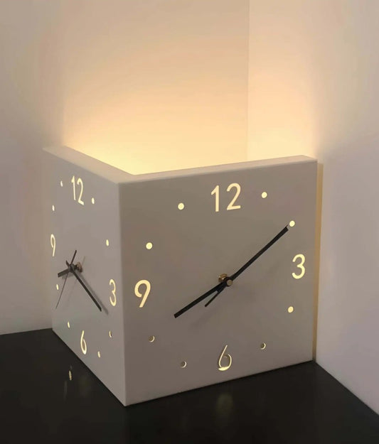 Corner Modern Wall Clock, Stylish Double-sided Luminous Wall Clock, Sensor Luminous Corner Wall Clock, Mute Wall Clock