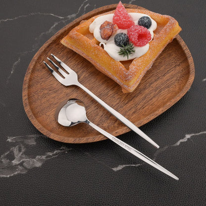 4Pcs Gold Fruit Cake Dinnerware Set Mirror Stainless Steel Tea Fork Set Snack Dessert Fork Small Salad Cutlery Kitchen Utensils