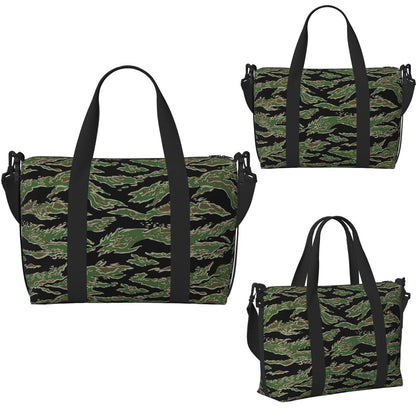 Tiger Stripe Camouflage Military Camo Beach Travel Bag Large Capacity Tote Bags for Gym Yoga Women Shopping Duffle Shoulder Bag