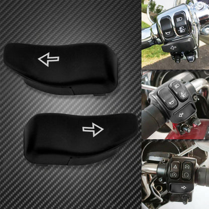 2xMotorcycle Turn Signal Extension Caps Switch Button Extended Cover For Harley Touring Street Electra Glide Road King 2014-2021