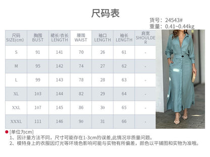 Fashion Spring Overalls Sundress Women 2025 Autumn Dress Casual Elegant longSleeve Baggy Work Vestidos Kaftan Maxi Long Dress