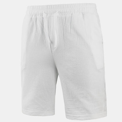 KB New Men's Cotton Linen Shorts Pants Male Summer Breathable Solid Color Linen Trousers Fitness Streetwear S-3XL