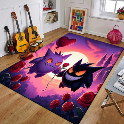 MINISO Creative Gengar Pokemon Anime Carpet for Living Room Bedroom Kids NonSlip  Playmat Balcony Lounge Sofa Rug Gift Idel