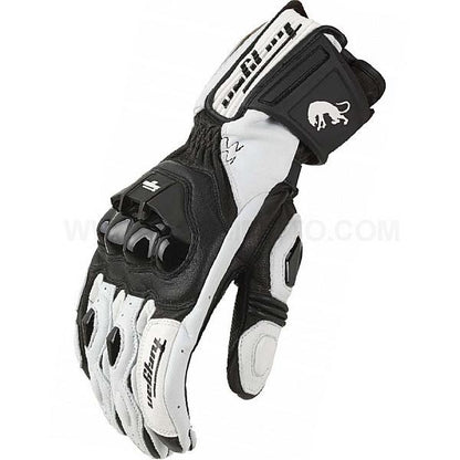 Luvas de Couro Genuíno para Motociclistas Masculinas Luvas de Motocross Corta-vento para Pilotagem ao Ar Livre Equipamento de Proteção para Motociclismo com Tela Sensível ao Toque