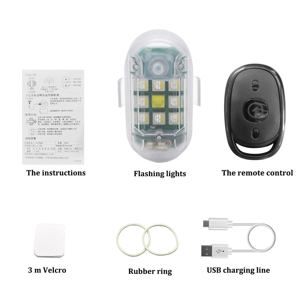 Wireless Remote Control LED Strobe Light for Car Auto Motorcycle Bike Drone Scooter Anti-collision Warning Lamp Flash Indicator
