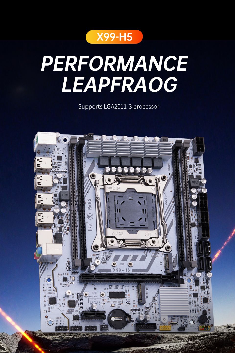 QIYIDA X99 Placa-Mãe Kit Xeon LGA2011-3 E5 2650 V4 2pcs*8gb=16GB DDR4 RAM USB PCI 3.0 NVME M.2 SATA M-ATX