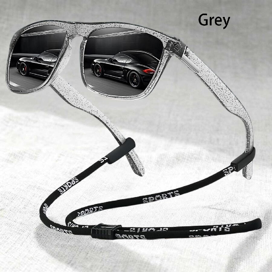 Fashion With Chain Square Sunglasses For Men Women Driving Fishing Brand Designer Sun Glasses Man UV400 Eyewear