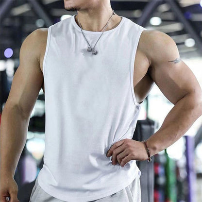 2024 new Men Tank Tops Sleeveless Shirt Polyester Mesh Material Quick Dry Breathable Men Workout Fitness Basketball Top Tee
