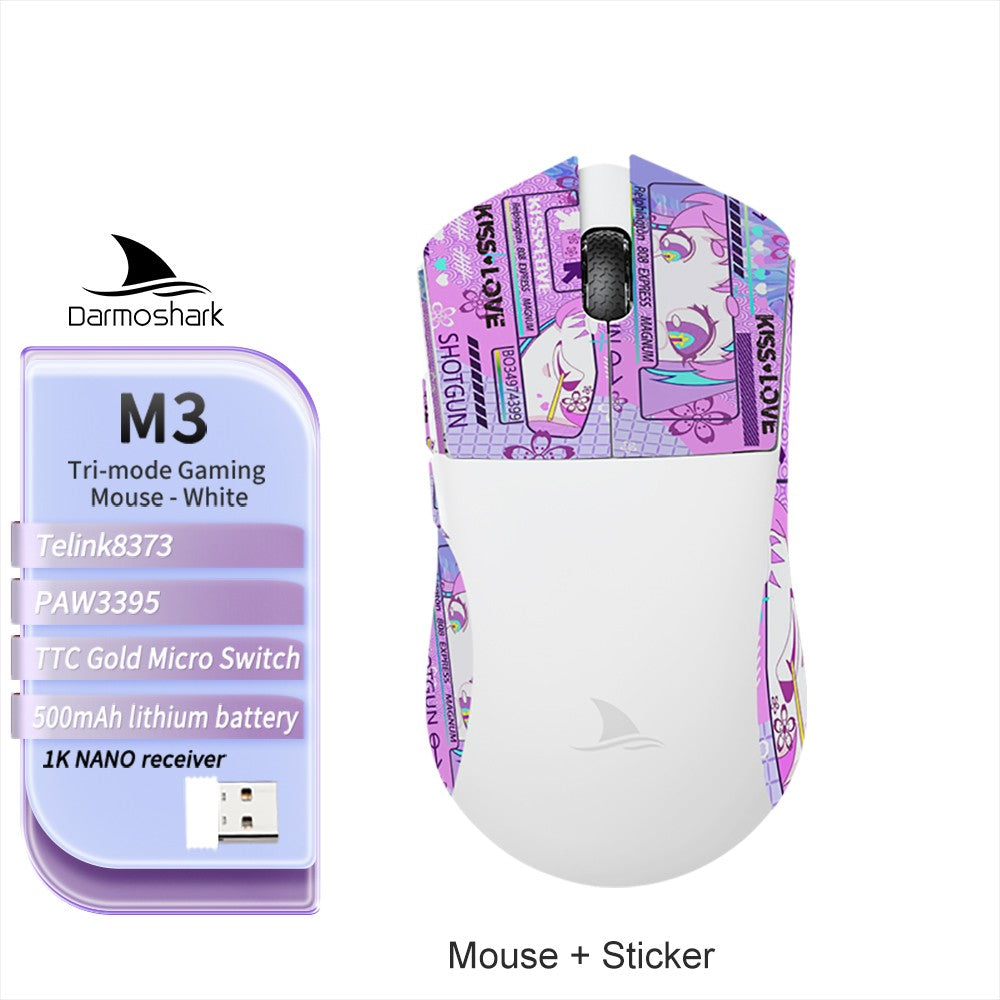Darmoshark M3 V2 Gaming Mouse Double 8K Wireless Tri Mode 26KDPI PAW3395 Sensor Big Hand Game Macro Mouse For Computer Laptop PC