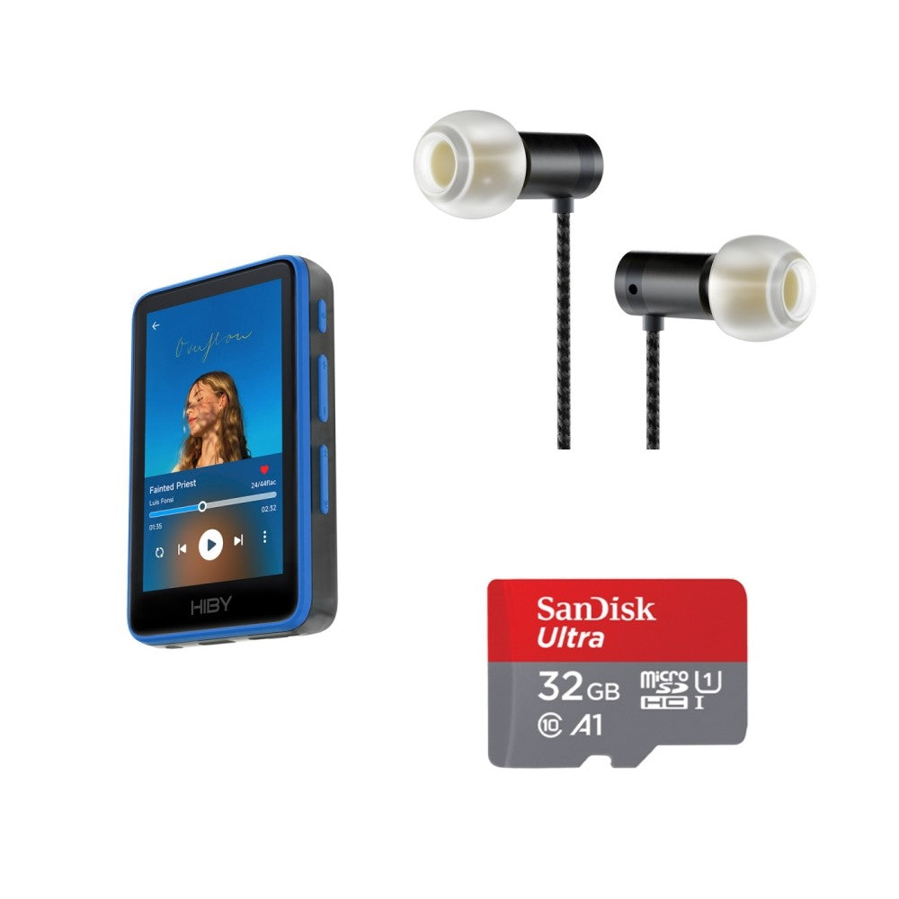 Reprodutor de Áudio HiBy R1 HiFi MP3 USB DAC WiFi Bluetooth 5.1 DSD256 PCM384kHz/32bit X1600E CS43131 MSEB Rádio Web Saída 3.5mm