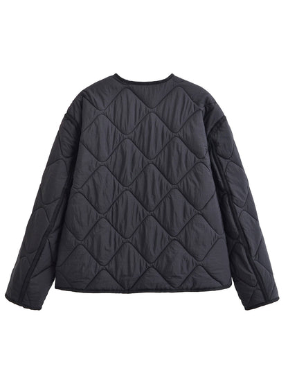 Nlzgmsj Autumn Winter Women's Solid Single-breasted O-Neck Jacket Fashion  Long Sleeve Coat  Street Casual  Short  Jacket