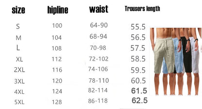 2025 New Summer New Men's Cotton Linen Breathable Shorts Hawaii Beach Pants Male Solid Color Trousers Loose Versatile Streetwear